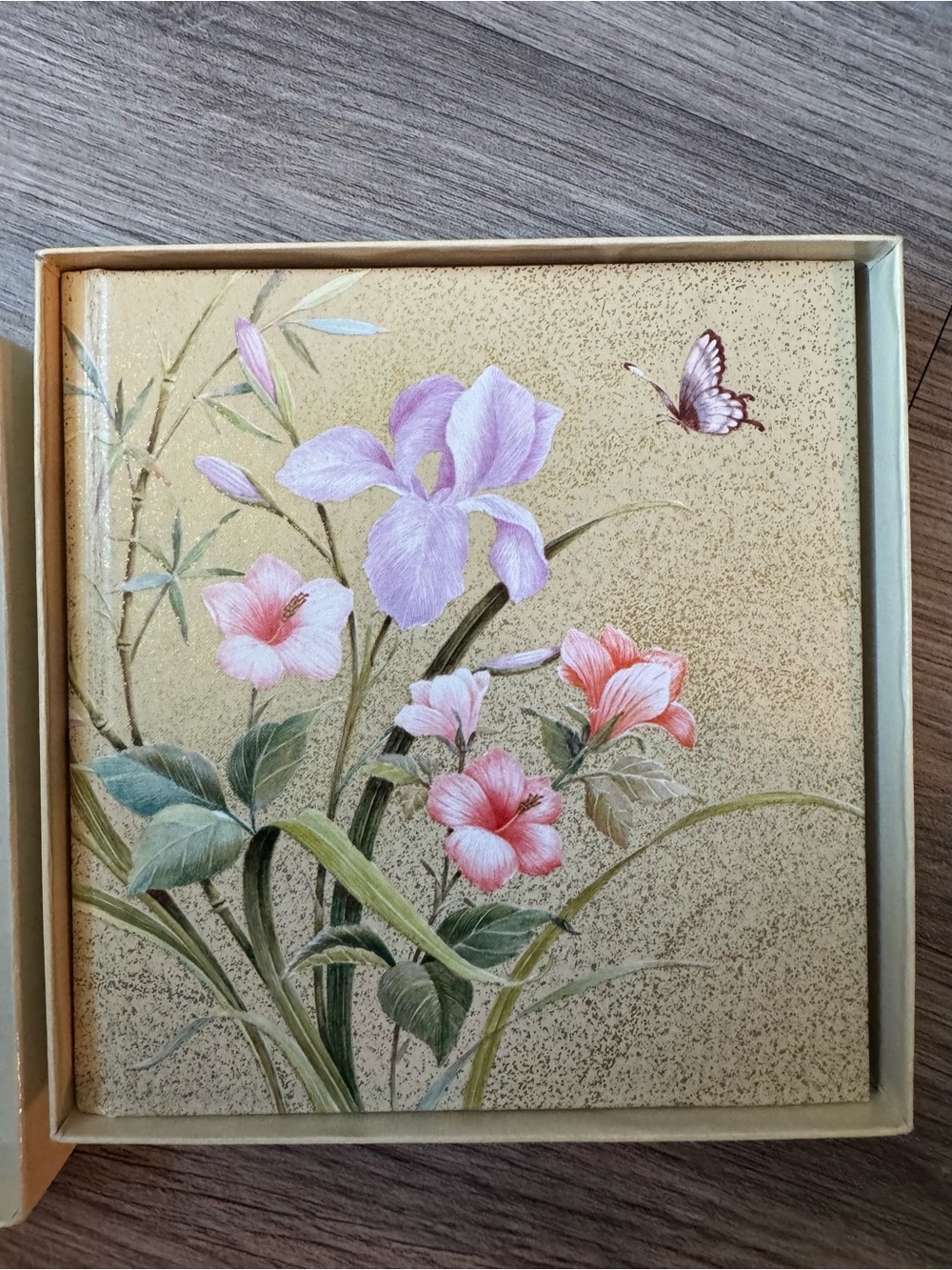 Vintage 1983 Hallmark Floral Iris Butterfly Blank Journal Memory Album Boxed